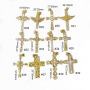 CZ8101 Dainty 18K Gold Plated Crystal CZ Diamond Paved Cross Charm Pendants,Cubic Zirconia Inlaid Cross Catholic Pendant