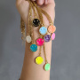 NM1055 2021 Fashion Popular Jewelry Gold Plated Enamel Smile Happy Face Smiley Pendant Stainless Steel Chain Necklace Jewelry