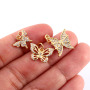 CZ8128 Lovely minimal minimalist diamond zircon mirco cz pave Insect butterfly charm pendant