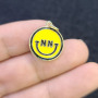 JS1556 18k Gold Plated Fun Yellow White Enamel Emoji Smiley Charm Pendants