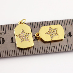 CZ8127 Fashion mini 18k gold plated CZ micro pave diamond Crescent Star Lock charm pendant,thin small cubic zirconia pendant