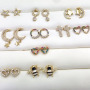EC1445 Chic Mini Cute Rainbow Diamond CZ Micro Pave Cross Heart Bee Star Stud Earrings