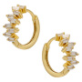 EC1791 2021Gold Plated Small Tiny Minimalist Baguette CZ Huggie Hoop Cartilage Earrings for Women