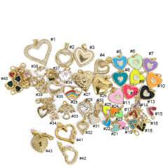 CZ8510 Dainty Love Heart Jewelry supplies minimal Mini Little CZ Pave Heart Charm,Small Diamond Cubic Zirconia Love Heart Charms