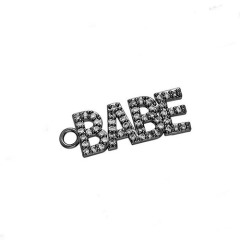 CZ8111 New Dainty Diamond CZ Micro Pave Letter Words Babe Charms for Bracelet