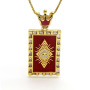 NZ1270 18K Gold Plated CZ Paved Enamel Rainbow Evil Eyes Cross Tarot Pendant Chain Necklace