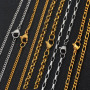 NS1068 High quality Gold Plated Stainless Steel Figaro link Cable Chain Necklace