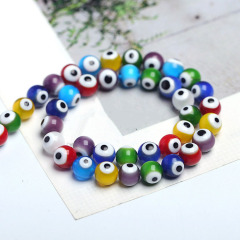 GP0816 Multicolor Lampwork Glass Evil Eye Round Jewelry Beads for Protection Jewelry Making