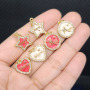CZ8396 Gold Plated CZ diamond pave enamel heart mom charms Pendant