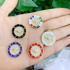 CZ8417 personalize 18k Gold Plated brass metal CZ diamond pave eagle crown arrow enamel rainbow charms Pendant CZ8417 personalize 18k Gold Plated brass metal CZ diamond pave eagle crown arrow enamel rainbow charms Pendant