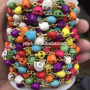 BCL1158 Hot sale White Turquoise Skull Beaded Rosary Chains