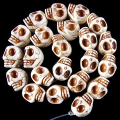 TB0036 White Howlite Loose Skull Beads,Loose beads for jewelry making