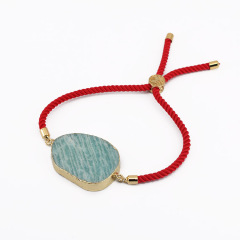 BN4012 wholesale amazon stone jewellery, natural amazonite stone Rope Friend bracelet jewelry for women
