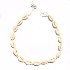 NN1016 White Shell Multicolor Clay Heishi Necklace, Polymer Clay Heishi Beads Summer Choker Necklace with Cowry Shell Charm