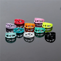 RA1024 Neon Enamel Rainbow Colored Brass Metal paper clip Stackable Rings for Ladies