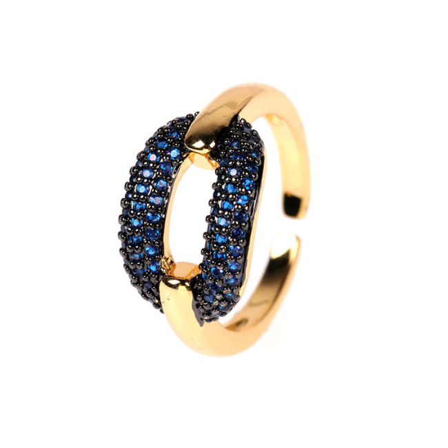 RM1148 Bling Crystal Cubic Zirconia CZ paved 18k Gold Plated Diamond Geometric Oval Engagement Finger Rings for Ladies Women