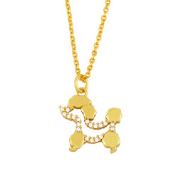 NZ1227 NEW 18K gold plated brass cz diamond pave lucky balloon puppy dog Charm Pendant Necklaces
