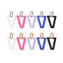 EC1756 Rainbow Multicolor Enamel Neon Triangle V Shape Geometric Huggie Earrings for Ladies