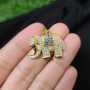 CZ8507 Wholesale gold plated cz micro pave elephant charm pendant ;Cubic zirconia elephant charm
