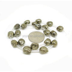 PB1092 High quality pyrite skull,gold pyrite skull beads, pyrite skeleton beads