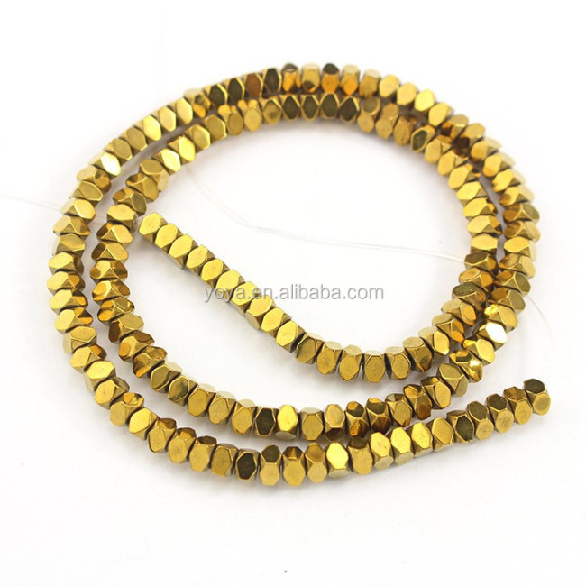 HB3126 Gold faceted hematite beads,genuine hematite gem natural stone for jewelry making