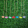 NM1189 18K Gold Plated Colored Enamel Neon Red Pink Lip Pendant Stainless Steel Chain Necklace
