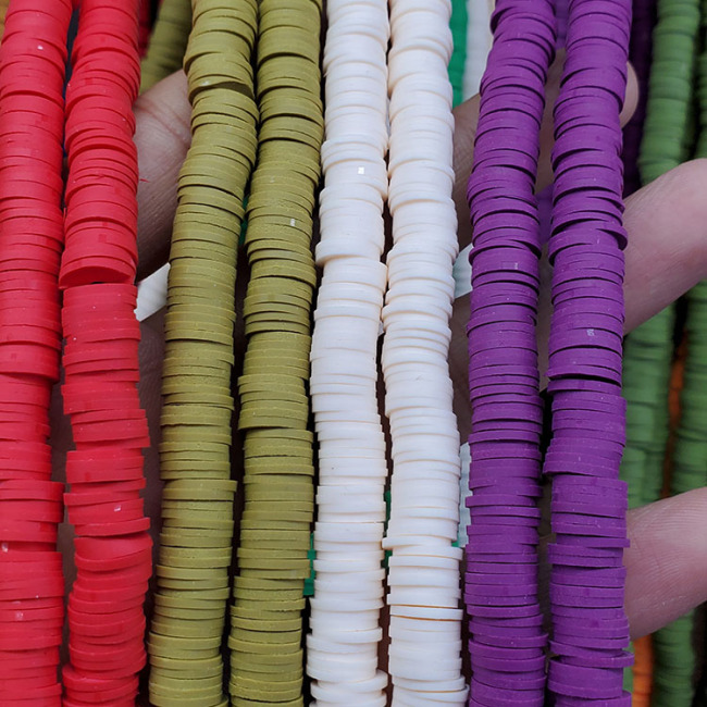 CC1866 Wholesale 8mm Rainbow Polymer Clay Vinyl Disk Heishi Beads,Mixed Colour Polymer Clay Disc Spacer Beads