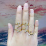 RM1175 Delicate Fine 18K Gold Plated Pave CZ Letter Alphabet Initial Wrap Open Finger Rings for Ladies Women