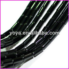 AB0239 Black Agate Onyx Cylinder Tube Beads,Stone Cylinder Tube Beads