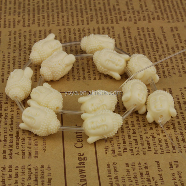 SB6261 Wholesale Pink Red Cream Blue Carved Resin Buddha Head Beads