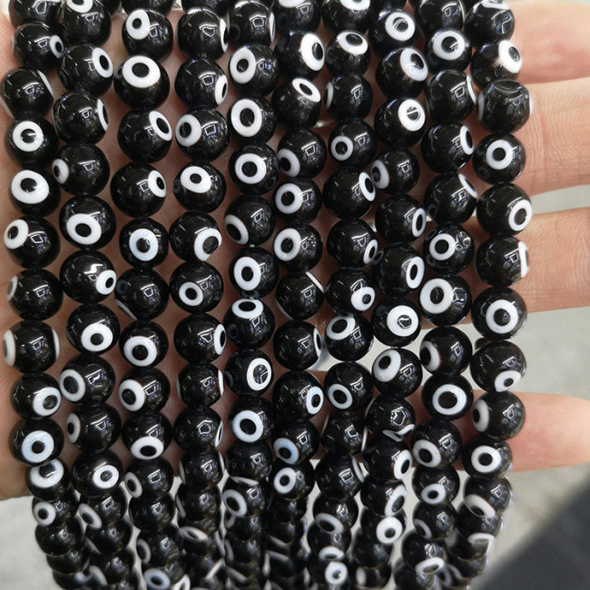GP0816 Multicolor Lampwork Glass Evil Eye Round Jewelry Beads for Protection Jewelry Making