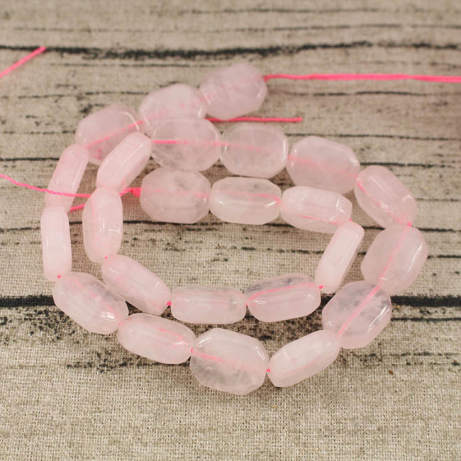 CR5509 Pink rose quartz rectangle beads,natural quartz stone for jewelry making