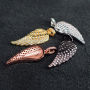CZ7480  Silver Gold Rose Gold Gunmetal Plated CZ Micro Pave Angel Wing Pendant Charm