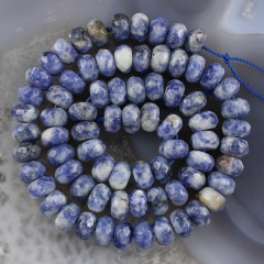 SB6655 5*8mm natural stone roundel sesame jasper beads ,stone faceted abacus loose beads