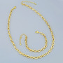 Bling Jewelry CZ Micro Pave Link Chain bracelet and necklace earring set, Zircon Diamond Chain jewelry set for Women