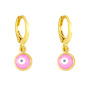 EM1275 Fashion Dainty Gold Multicolor Women Enamel Rainbow Evil Eye Huggie Hoop Earring For Ladies
