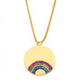 NZ1245 Fashion Jewelry Gold Plated Enamel Rainbow Crescent Moon Pendant Chain Necklace ,Valentine's Day Gift For Lover Mom