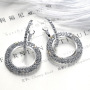 EM1083  Fashion Gold Plated Brass Crystal Pave Hoop Drop Dangle Earrings for Women Girls