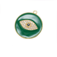 CZ7953 2020 Spring pendant Jewelry Chic Enamel Blue Red White Black CZ Micro pave Eye Disc Pendants