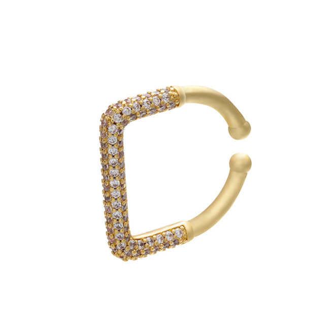 EC1566 New Womans Fashion Chic CZ Geometric Cuff Earrings,  Non- Piercing CZ Micro Ear-Cuff Ear Clip Ear Cuffs