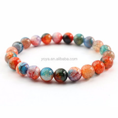 BN5305 gemstone beads stretch bracelet tiger eye and cube hematite men bracelet