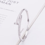 BA1020 Popular Womens Gold plated CZ Micro Pave Nail Bangles Bracelets