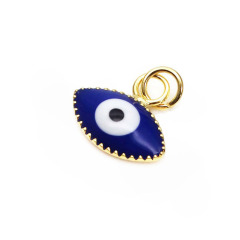 JS1612 Mini Small Tiny Autumn Jewelry Supplies Colorful Multicolor Enamel 18k Gold Evil Eyes Charm Pendants