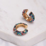 EM1096 Fashion Crystal PaveHuggie Hoop Cartilage Earrings for Women Girls