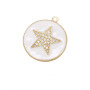 CZ7951 Chic Enamel Blue Red White Black CZ Micro pave Star Disc Pendants