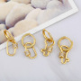 EC1695  Chic Delicate CZ Pave Carabiner Lock Charm Hoop uggies Earrings for Women