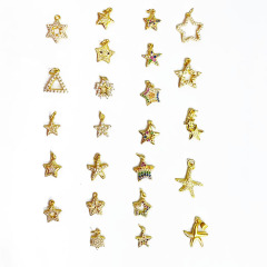 CZ8496 Dainty Mini Minimalist Gold Cubic Zirconia Star Charms,Diamond Inlay Charms, Tiny CZ Micro Pave StarfishCharm Pendants CZ8496 Dainty Mini Minimalist Gold Cubic Zirconia Star Charms,Diamond Inlay Charms, Tiny CZ Micro Pave StarfishCharm Pendants