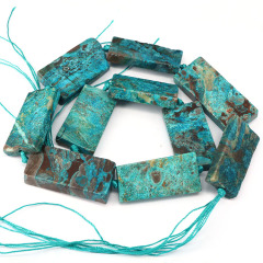 SB7125 Blue Ocean Jasper Rectangle Beads,Semiprecious Stone Oblong Jewelry Beads