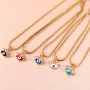 NZ1155 Chic Dainty Tiny Enamel Gold Plated Zircon Diamond CZ Micro Paved Evil Eyes Charm Chain Protection necklace