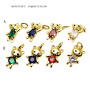 CZ8525 18K Gold Plated Over Brass CZ Paved Cute Bear Charm Pendants